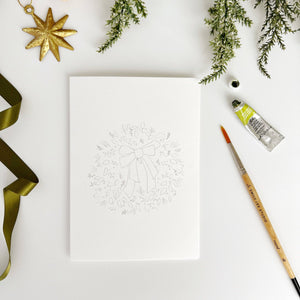 Wreaths Paintable Notecards by Emily Lex Studio