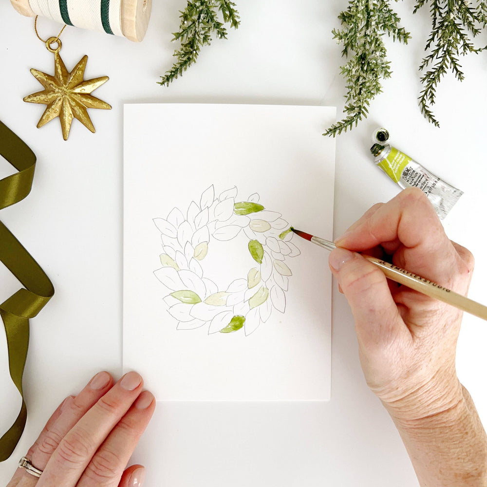 Wreaths Paintable Notecards by Emily Lex Studio