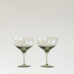 Vintage Green Coupe Glasses