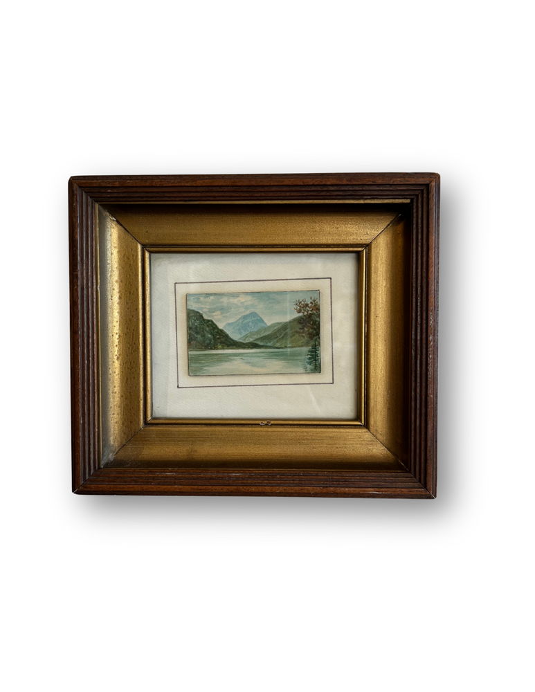 Vintage Tiny Painting w/ Vintage Frame