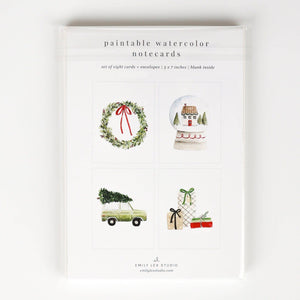 Christmas Cheer Paintable Notecards by Emily Lex Studio