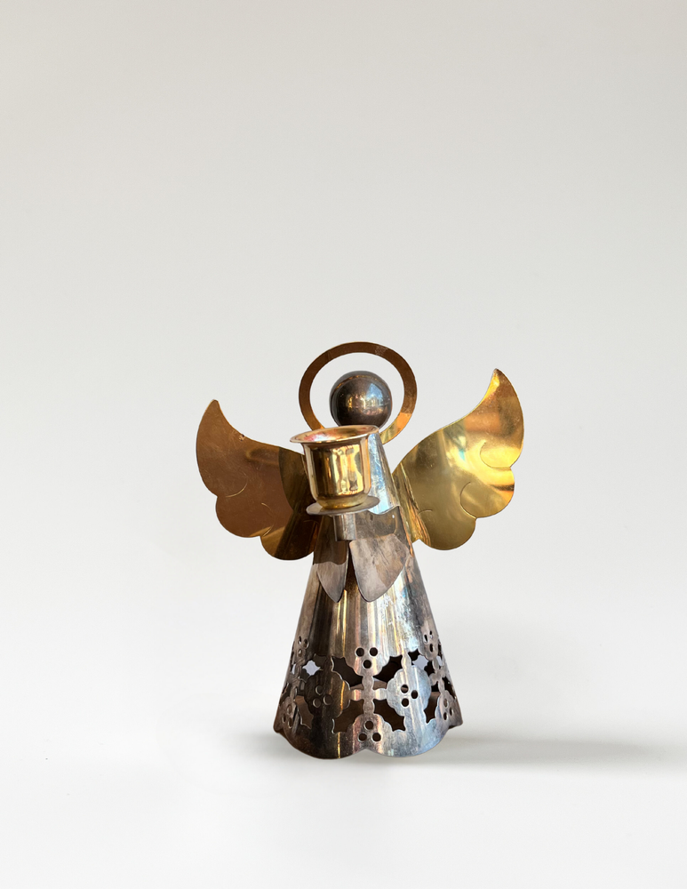 Vintage Metal Angel Candle Holder
