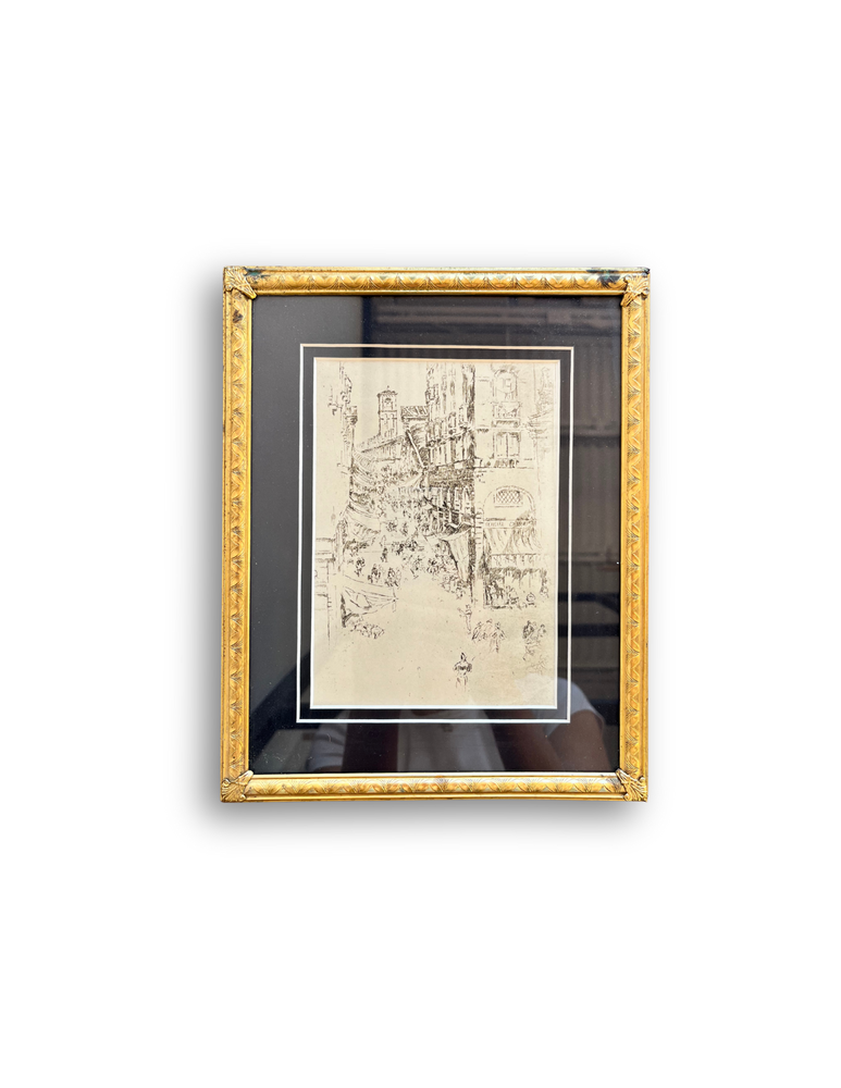 Vintage European Scenes Etching Art