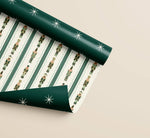 Nutcracker Stripe Stars Double Sided Gift Wrap | 3 Sheets