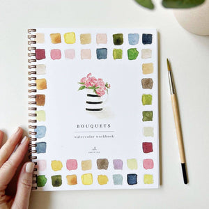 Bouquets Watercolor Workbook by Emily Lex Studio