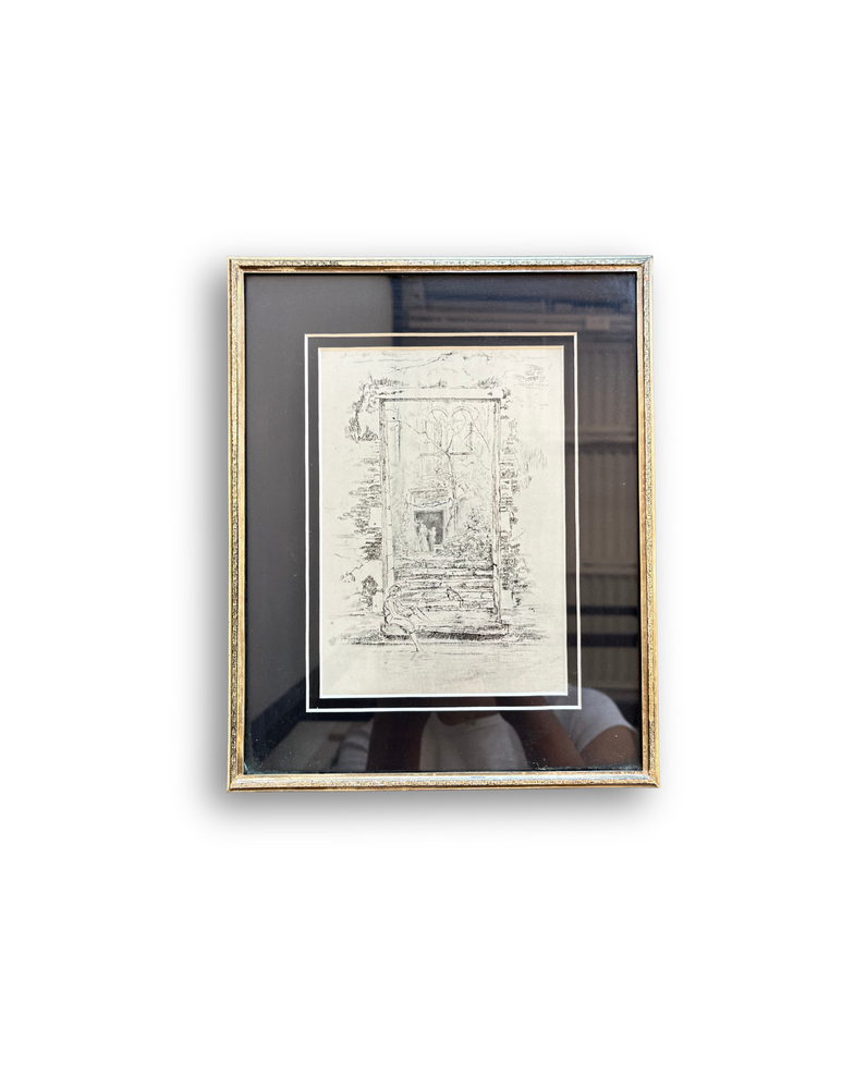 Vintage European Scenes Etching Art