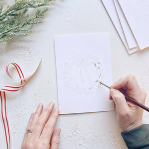 Christmas Cheer Paintable Notecards by Emily Lex Studio