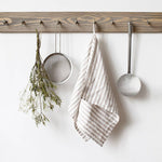 Natural & White Striped Linen Kitchen Towel