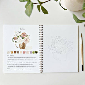 Bouquets Watercolor Workbook by Emily Lex Studio