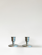 Pair of Vintage Small Pewter Taper Candle Holders
