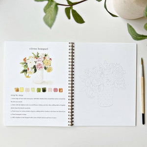 Bouquets Watercolor Workbook by Emily Lex Studio