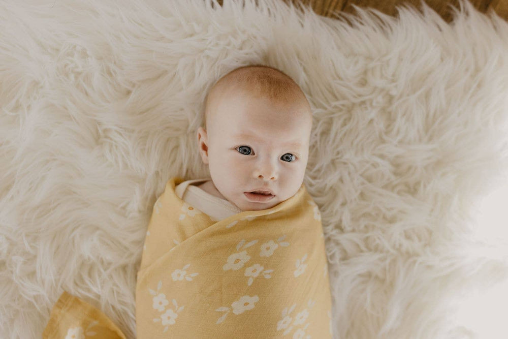 Floral Swaddle Baby Blanket | Buttercup