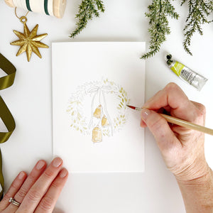 Wreaths Paintable Notecards by Emily Lex Studio