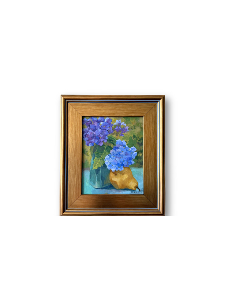 "Hydrangeas with Pear" by Libby Stevens