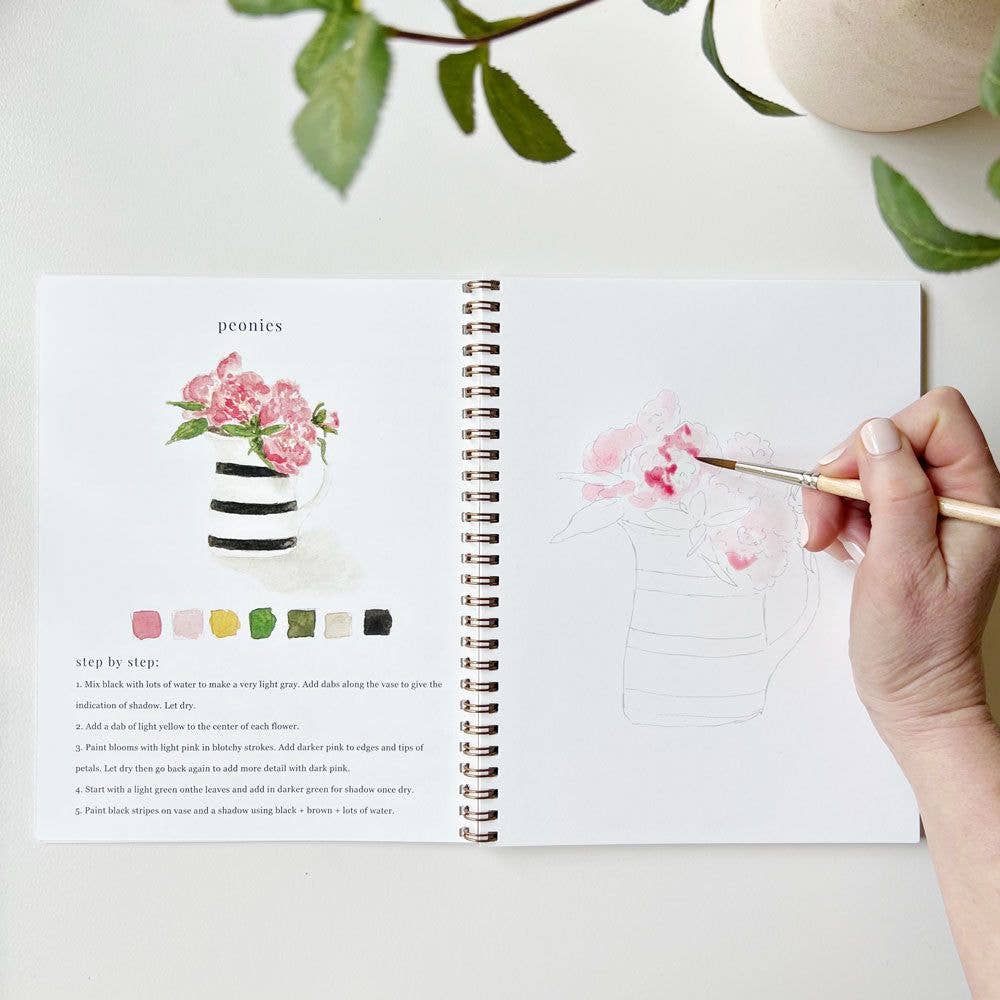 Bouquets Watercolor Workbook by Emily Lex Studio