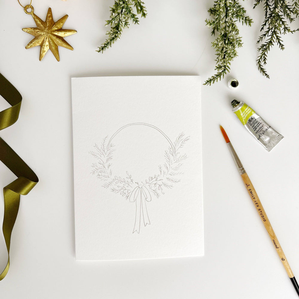 Wreaths Paintable Notecards by Emily Lex Studio