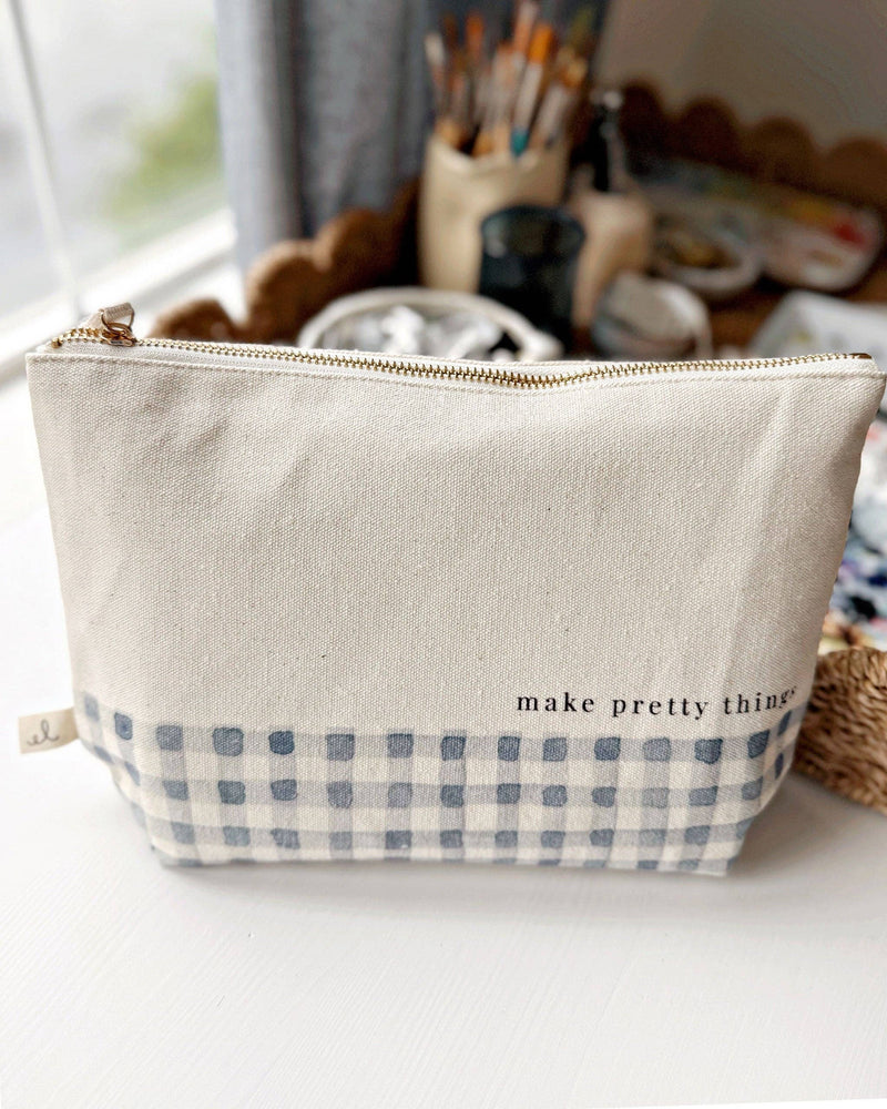 Canvas Zipper Pouch "Make Pretty Things"