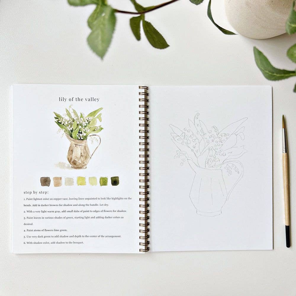 Bouquets Watercolor Workbook by Emily Lex Studio