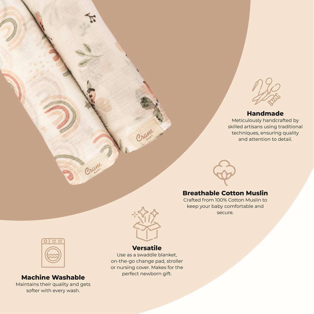 2-pc. Swaddle Set (Butterfly/Rainbow)