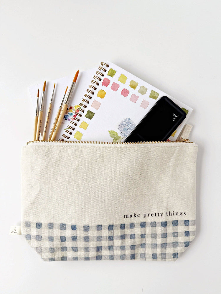 Canvas Zipper Pouch "Make Pretty Things"