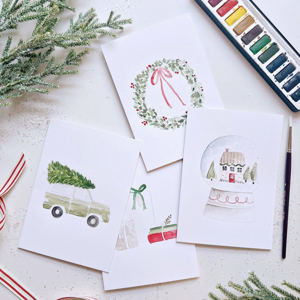 Christmas Cheer Paintable Notecards by Emily Lex Studio