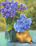 "Hydrangeas with Pear" by Libby Stevens