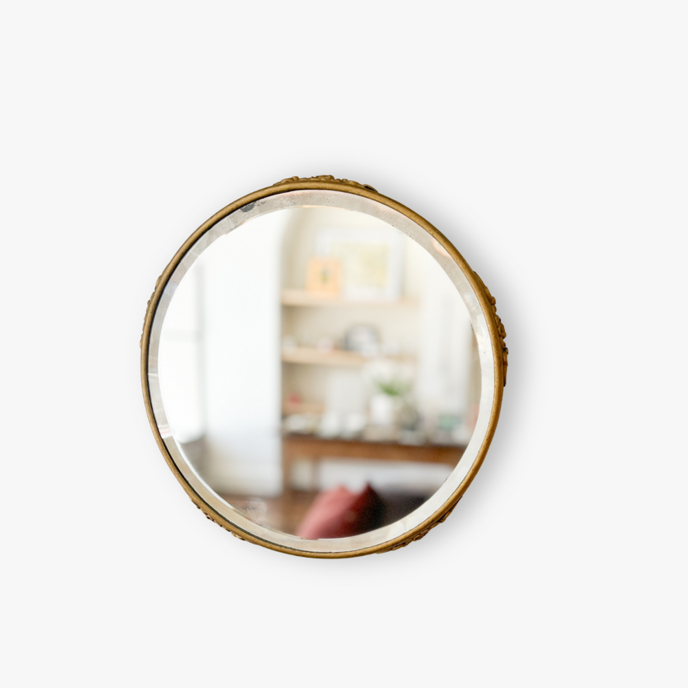 Vintage Gold Round Mirror