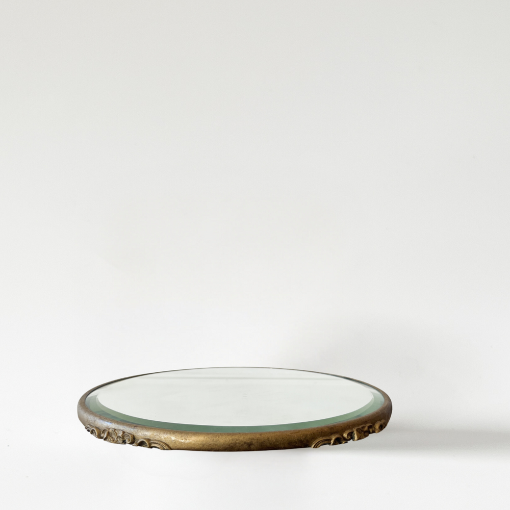 Vintage Gold Round Mirror