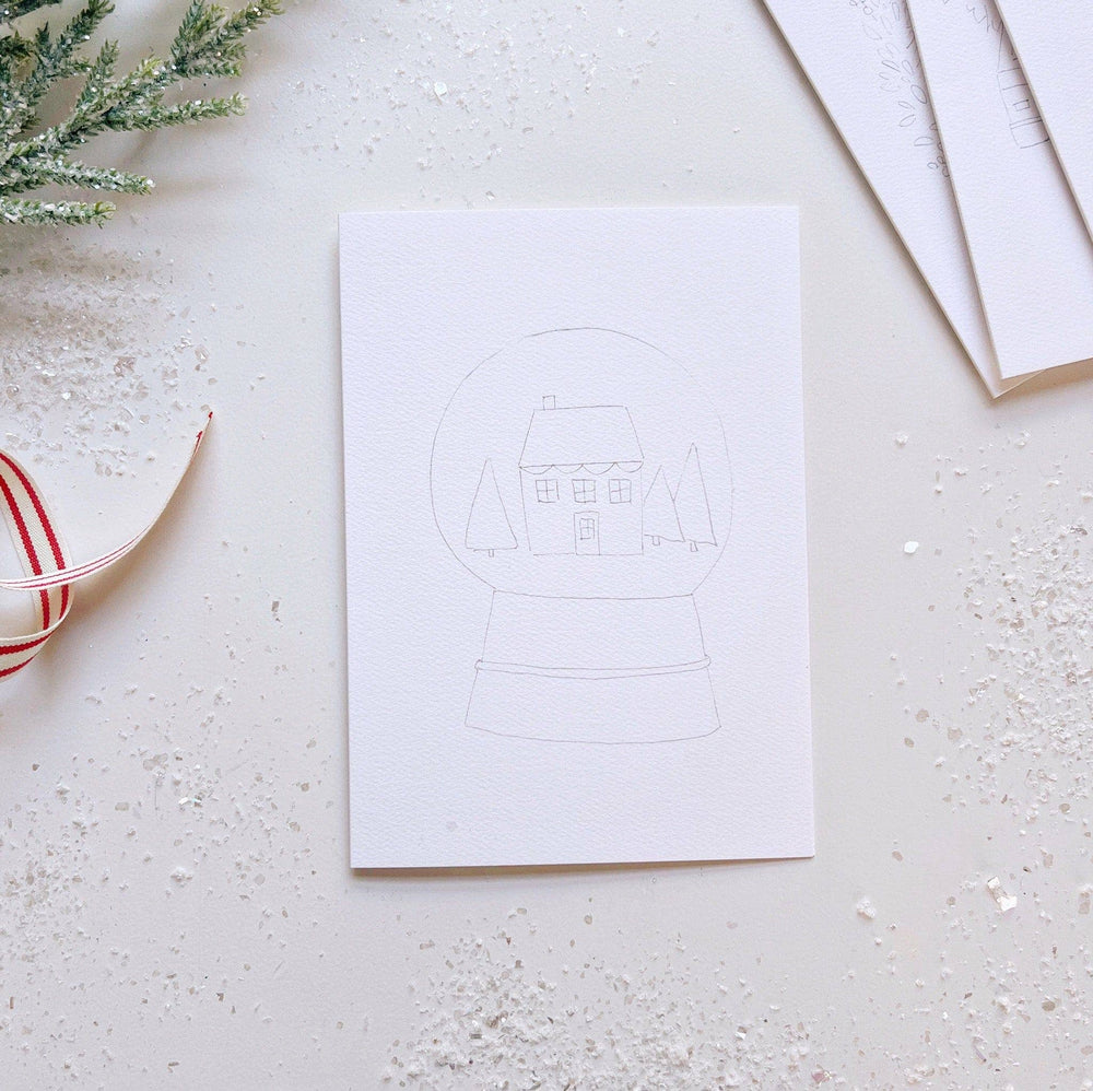 Christmas Cheer Paintable Notecards by Emily Lex Studio