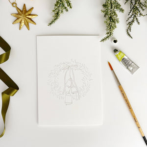 Wreaths Paintable Notecards by Emily Lex Studio