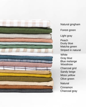 Linen Tea Towels: Natural Gingham