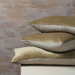 Linen/Velvet Square Pillow Cover | Olive