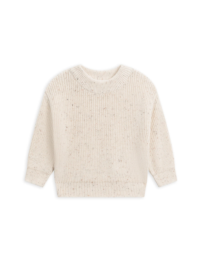 Dion Crew Neck Sweater - Ivory & Fleck