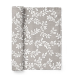 Leafy Sprig Swaddle Baby Blanket | Gray