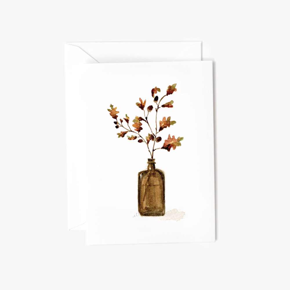 Acorn Branch Mini Notecard by Emily Lex Studio
