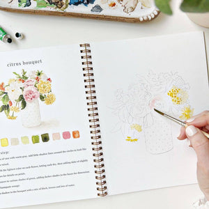 Bouquets Watercolor Workbook by Emily Lex Studio