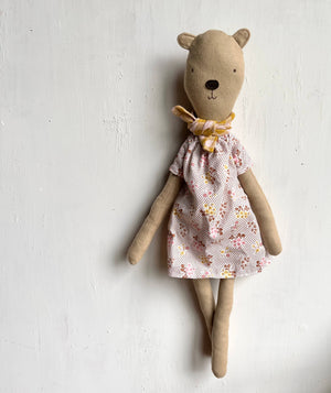 
            
                Load image into Gallery viewer, Agatha the Bear Doll - Floral Dress
            
        