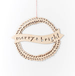 Merry + Bright Wooden Wreath by Light + Paper