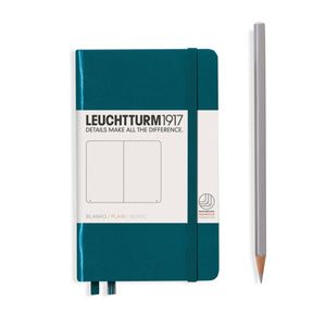 LEUCHTTURM1917 Notebook - Pocket (A6): Plain / Hardcover / Pacific Green