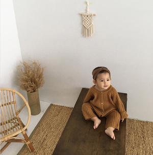 
            
                Load image into Gallery viewer, Knit Button-up Romper | Chestnut
            
        