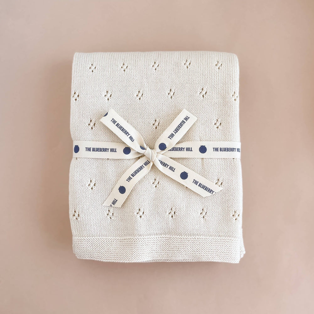 Heirloom Pique Blanket, Cream | Organic Cotton