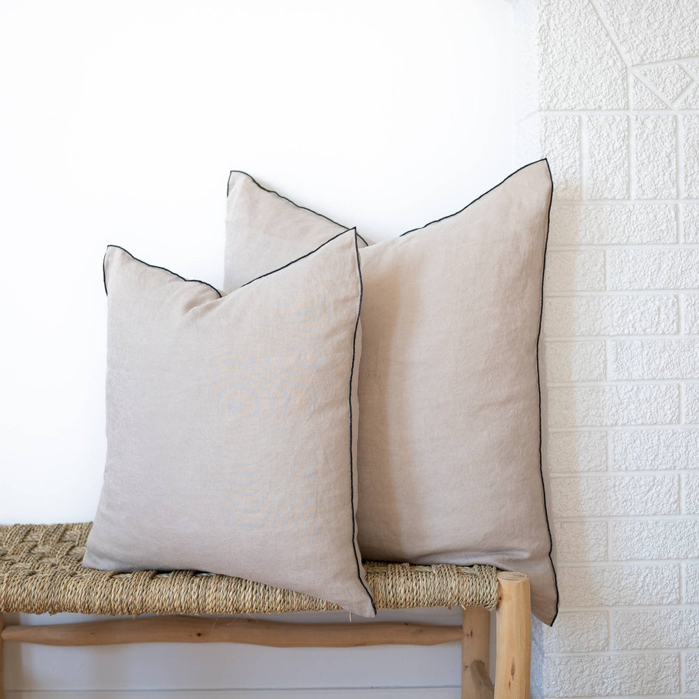 
            
                Load image into Gallery viewer, Square Edged Linen Pillow Cover - Natural
            
        