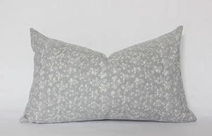 
            
                Load image into Gallery viewer, Gray Floral Pillow Cover - 12 x 20
            
        
